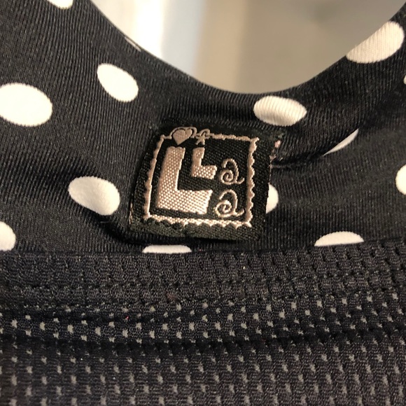 Black with White Polka Dot Workout Tank - Picture 6 of 8